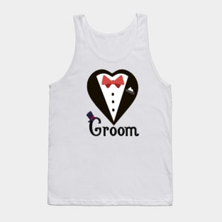 Groom T-Shirt Groom With Bow Tie Tee Shirt Bachelor Party Tank Top